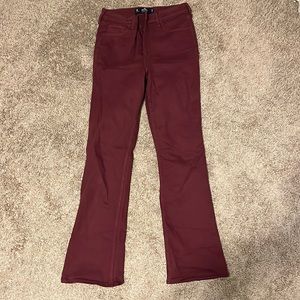 Red, boot cut jeans